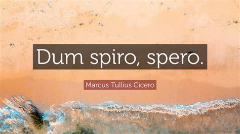 Marcus Tullius Cicero Quote: “Dum spiro, spero.”