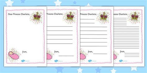 Letter to Princess Charlotte Template