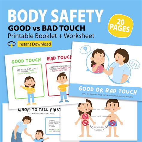 Buy Good and Bad Touch Learning Printable Booklet, Teaching Body Safety ...