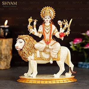 Buy Shyam Antique Creation Goddess Durga Statue Maa Durga Sitting On ...
