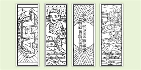 Australian Rules Football Grand Final Colouring Bookmarks