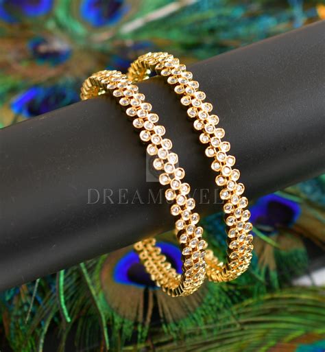 Gold tone cz set of 2 bangles – dreamjwell