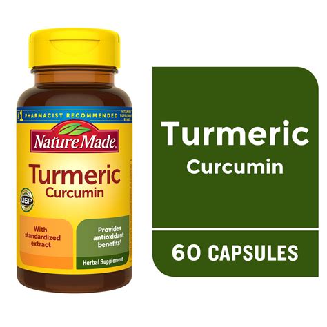 Nature Made Turmeric Curcumin 500 mg Capsules, Herbal Supplement, 60 ...