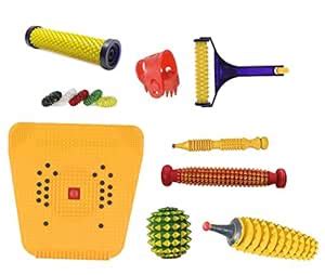 AHCS Manual Acupressure Wooden Foot Massager Roller Magnetic Stress Mat ...