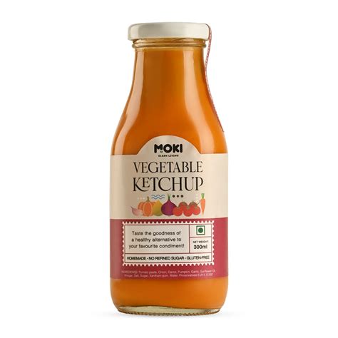 MOKI Vegetable Ketchup, No Refined Sugar, Gluten Free, Vegan , Made ...