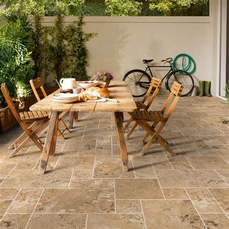 Travertine Aspendos Beige Pattern Tumbled Pavers - Belair Collection ...