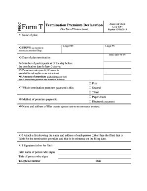 Fillable Online pbgc Form T and Instructions 2010 - Pension Benefit ...