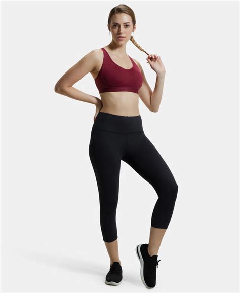 Buy Wirefree Padded Tactel Nylon Elastane Full Coverage Sports Bra with ...