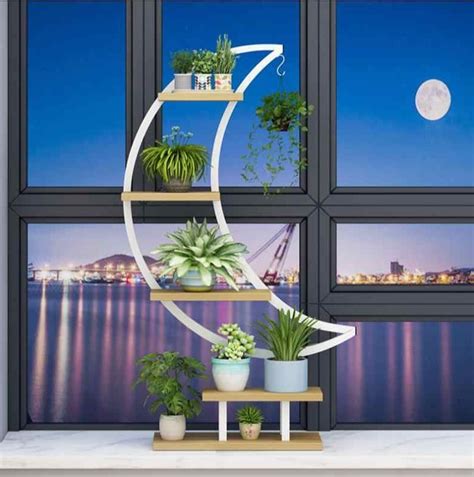 Moon Shaped Planters Stand White – squaro™