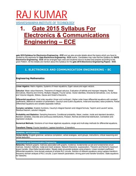 Image result for Electronics Gate Syllabus