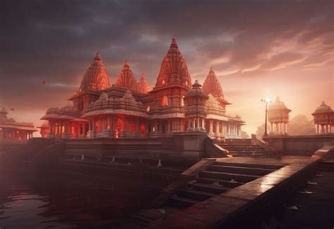 Buy Ram Mandir Wallpaper for Wall – From ₹99/sq ft