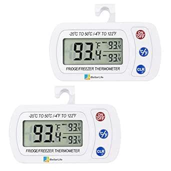 Upgraded 2Pack Digital Refrigerator Thermometer, iBetterLife IPX3 ...