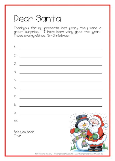 Free Printable Santa List: Fun & Easy! - Printables for Everyone