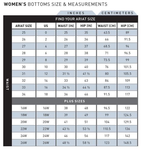 Size Guide - Ariat Womens – Buffalo Bills Western Store