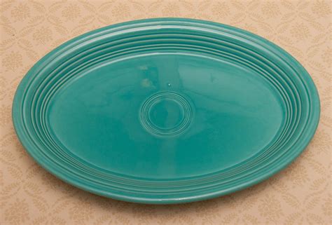 Large Oval Fiestaware USA Turquoise Platter Serving Plate Fiesta Ware ...