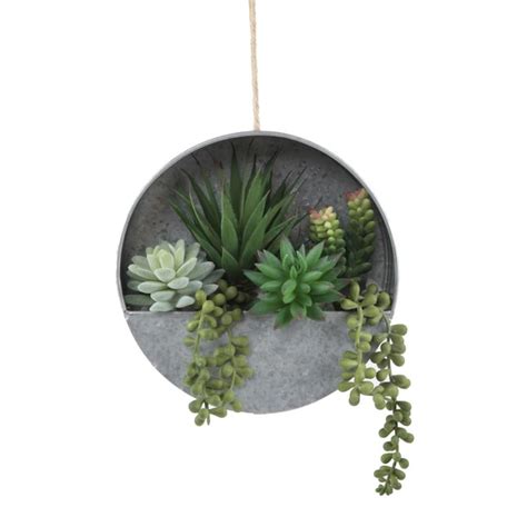 Flora Bunda 8-in Green Indoor/Outdoor Hanging Succulent Artificial ...