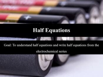 Image result for Free Science Lessons Half Equations