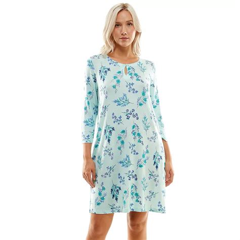 Women's Croft & Barrow® Keyhole Three-Quarter Sleeve Sleepshirt