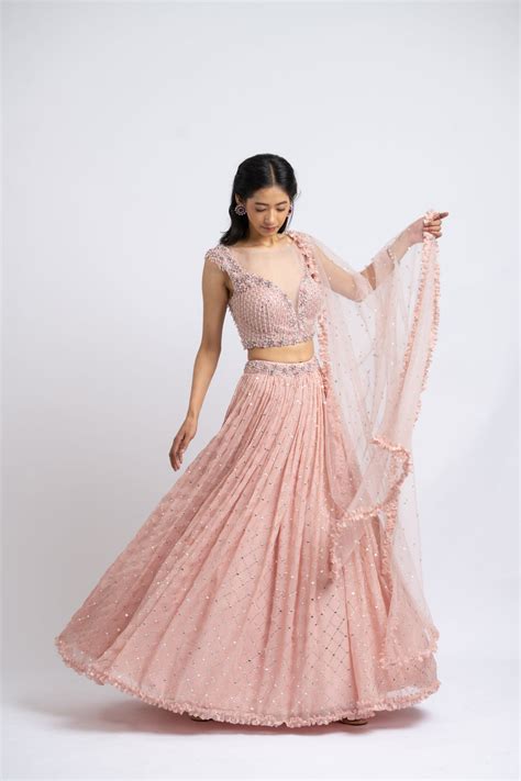 Nitika Gujral - Soft Rose Lehenga Set - Elahe