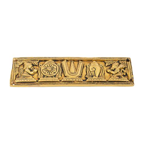 Jaszzart Door Hanging Shankh Chakra Tilak Namah Pure Brass Decorative