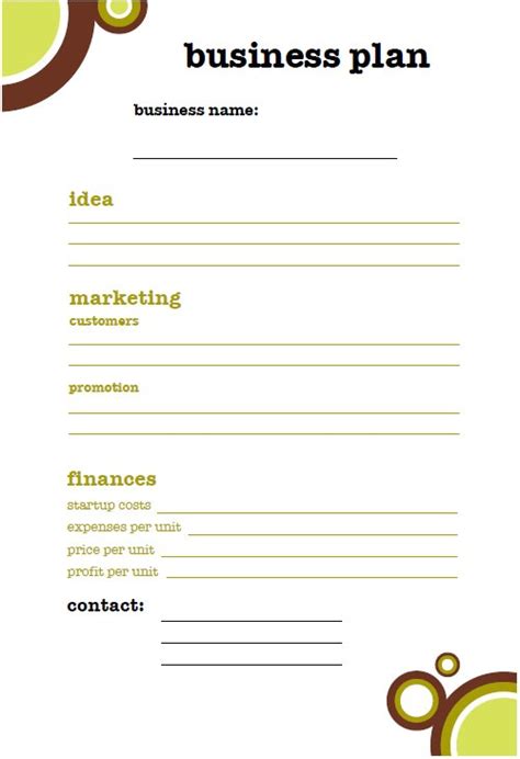 Free Fillable Business Plan Templates 的图像结果