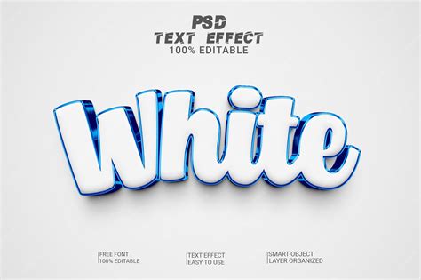 Premium PSD | White 3d text style effect