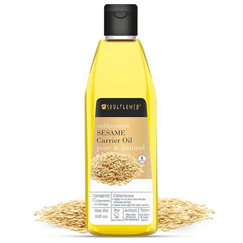 Buy Soulflower Sesame Hair Oil for Hair and Skin, (Til, gingelly) | 100 ...