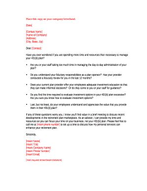 Place this copy on your company letterhead Doc Template | pdfFiller