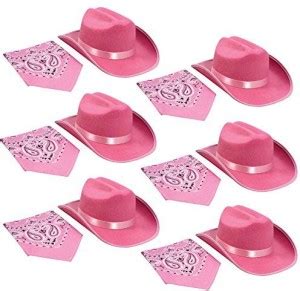 Aeromax Junior Cowboy Hat With Bandanna 6 Piece Party Pack, Pink ...