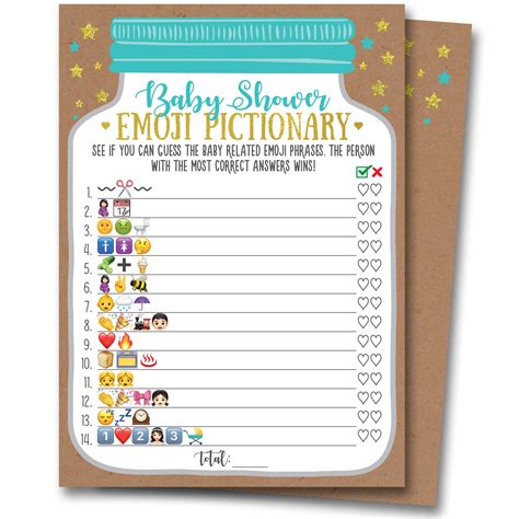 Buy Neatz Baby Shower Emoticon Pictionary Game, 25 Cards - Gender ...