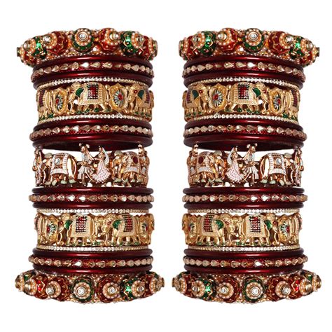 Luxurious Rajwadi Style Bridal Bangles Set With Dulha-Dulhan Design ...