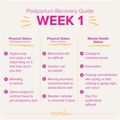 Timeline of Postpartum Recovery