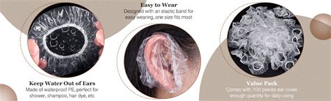 Buy Cute Critters 100 Pack Clear Ear Protectors Waterproof Ear Covers ...