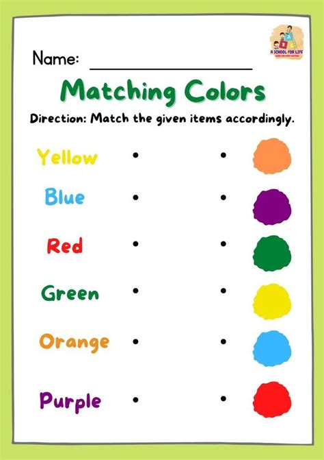 Color Match Worksheet 的图像结果
