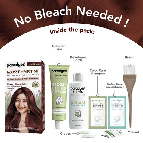Buy Now Paradyes Cherry Chocolate Glossy Hair Tint | No Bleach, Semi ...