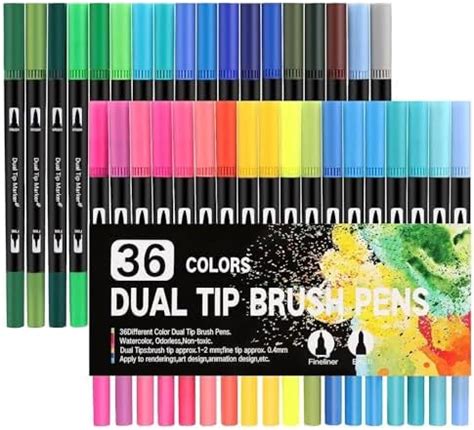 Wynhard Brush Pen Sketch Pen Set Dual Tip Brush Pens Markers for ...
