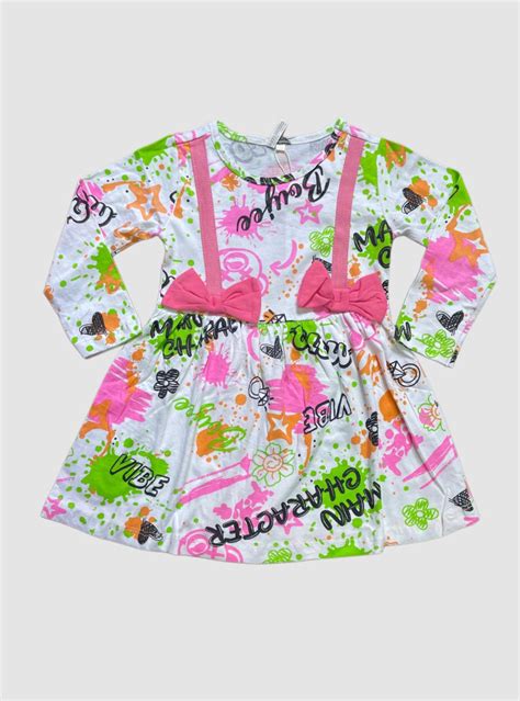 Girls Full Sleeve Frock - White and Pink – The Little Wardrobe