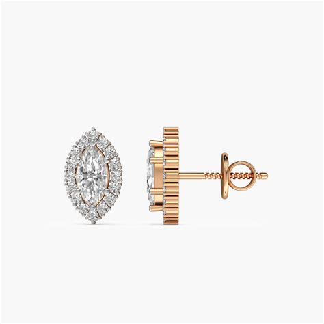 Radiant Marquise Halo Studs – MOENA | Lab Grown Diamond Jewellery