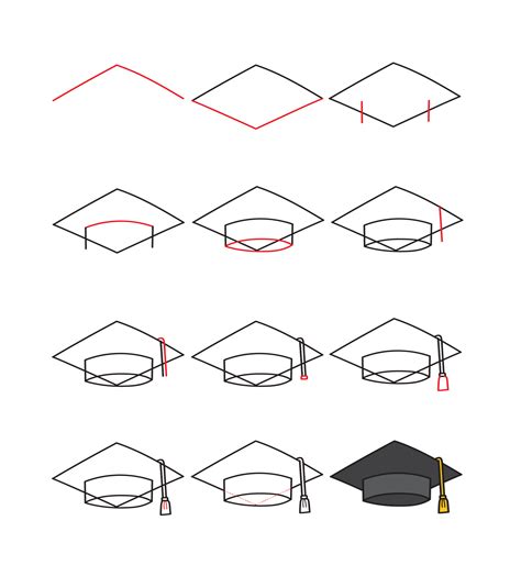 Graduation Cap Drawing Simple 的图像结果