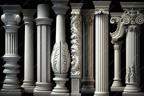 Premium Photo | Stone Pillars Set Old Roman Columns Marble Greek Pillar ...
