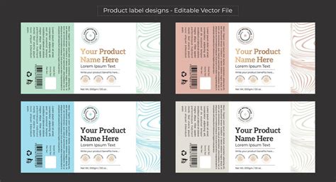 Product label design template, pastel color labels editable vector file ...