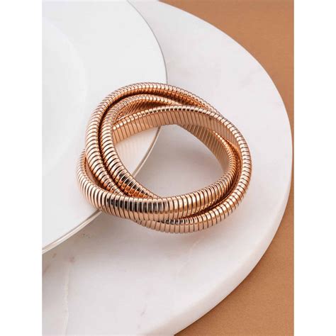 Buy Palmonas Rose Gold Trio Snake Bangle for Women's Online