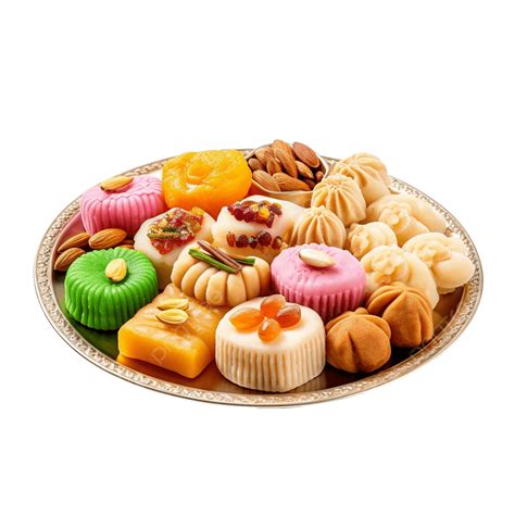Group Of Indian Assorted Sweets Or Mithai With Diya, Diwali Snacks Or ...