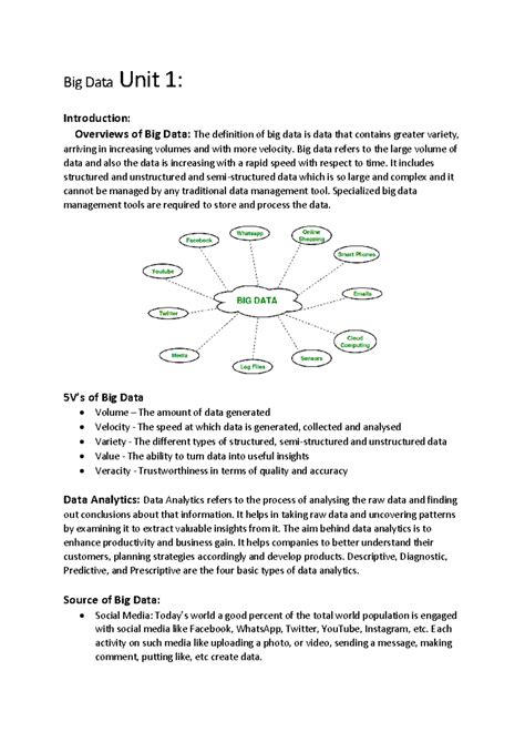 Unit 1 - Big Data Unit 1 : Introduction: Overviews of Big Data: The ...