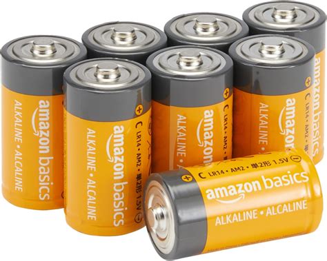 Amazon Basics 8-Pack C Cell Alkaline All-Purpose Batteries, 1.5 Volt, 5 ...