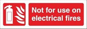 Not for use on electrical fires Safety sign sticker, PVC Waterproof ...