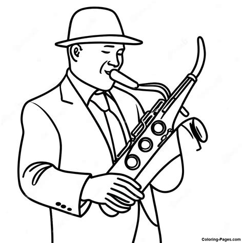 Jazz Musician Coloring Page | Coloring-Pages.com
