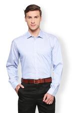 Buy Men Blue Stripe Full Sleeves Formal Shirt Online - 273844 | Van Heusen