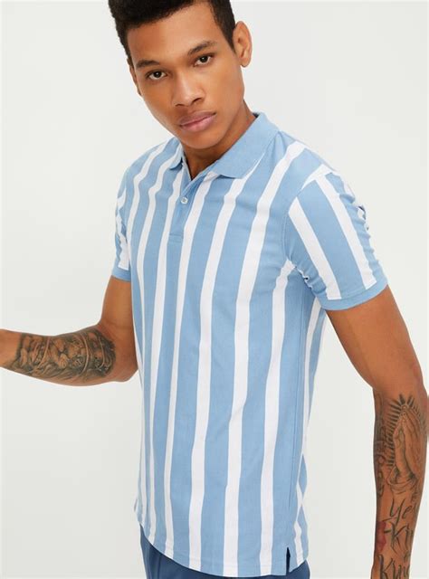 Buy Men Striped Slim Fit Polo T-shirt Online at just Rs. 699.0 ...
