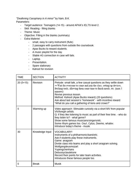 Lesson Plan Example | PDF